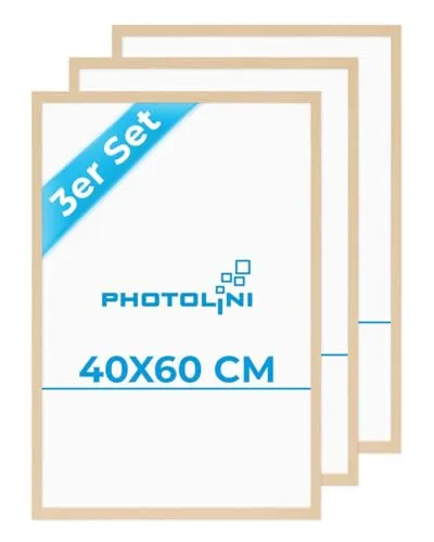 PHOTOLINI Bilderrahmen 40x60 Natur, 3er Set in beige von Photolini
