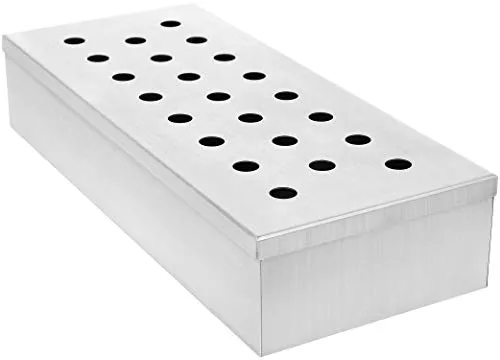 com-four® Räucherbox für Smoker, Kugel und Gas-Grill - Smokerbox für tolles Raucharoma beim BBQ - aus rostfreiem Edelstahl