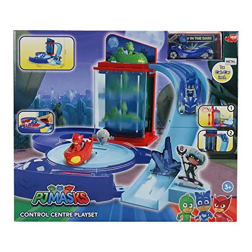 Dickie Toys PJ Masks Kontrollzentrum Spielstation, PJ Masks Spielzeug, PJ Mask Geburtstag, Geschenkset, inkl. PJ Masks Figuren, PJ Masks Set