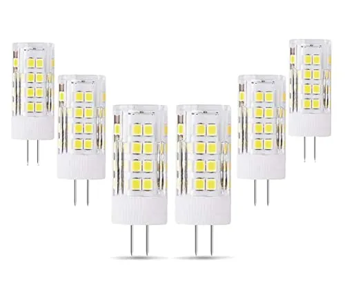 ZFQ 6er-Pack G4 AC/DC 12V LED Leuchtmittel, 5 Watt, 500 Lumen, Kaltweiß 6000 K, 360 Grad Abstrahlwinkel, entspricht 50 W G4 Halogen Glühlampe, Nicht Dimmbar