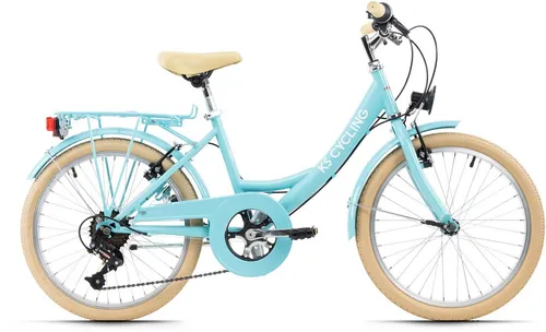 KS Cycling Kinderfahrrad 20'' Balloon - Blau - Kinderfahrrad mit 6-Gang Kettenschaltung, V-Brakes und StVZO-konformer Beleuchtung für sicheres Fahren. Ideal für Kinder von 120-140 cm Körpergröße und ausgestattet mit einem Gepäckträger für Spielzeug.
