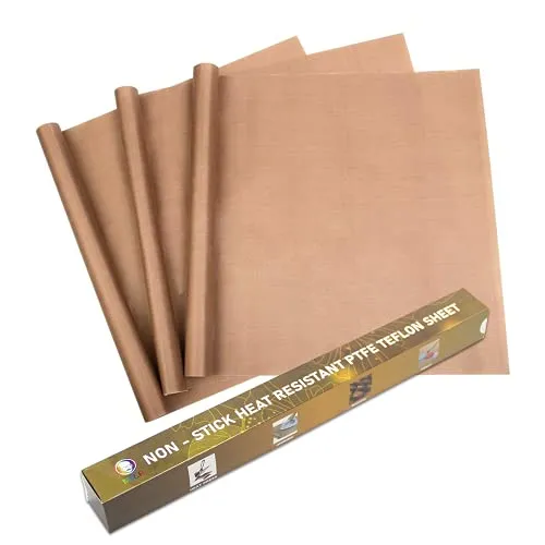 MR.R 3er-Pack 16''x20'' 0,11 mm hochbeständige Antihaft-PTFE-Teflonfolie für Heißpresstransfer Backen Kochen Bügeln Drucken