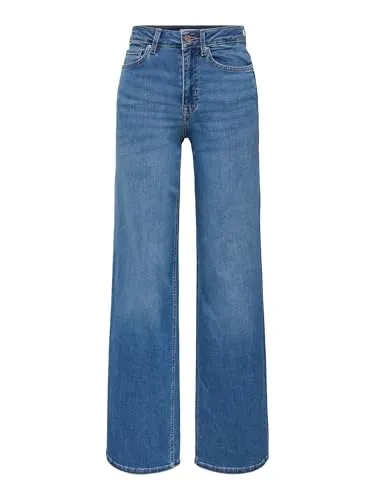 ONLY Damen Jeans 15282980 - Flared Jeans in Medium Blue Denim, hoher Leibhöhe und vielseitig kombinierbar für jeden Anlass