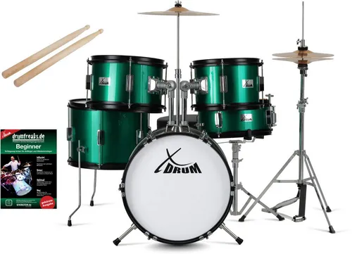 XDrum Junior Pro Kinder Schlagzeug Emerald Green Sparkle von XDrum