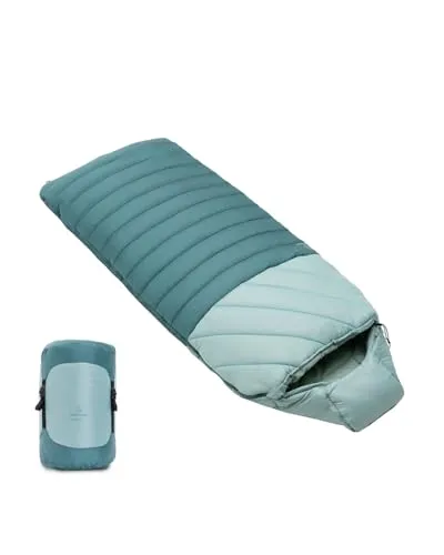 Justcamp Melvin Sommer Schlafsack Outdoor - 3 Jahreszeiten (4-25 °C) - breiter Deckenschlafsack (80 cm), ideal für Camping & Reisen - Erwachsene & Kinder (bis 200cm Körpergröße)
