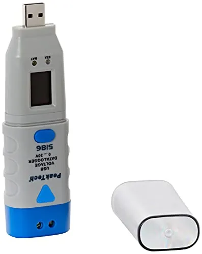 PeakTech 5186 – USB Data Logger mit 32.000 Messwerten - Aufnahmegeräte & Datenerfassung mit LCD-Anzeige und PC-Software zur einfachen Auswertung der Messdaten.