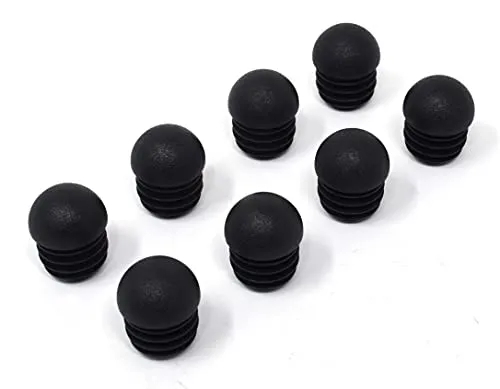 Design61 8X Lamellenstopfen für Rundrohre mit Kugelkopf Ø 25-26 mm in Schwarz