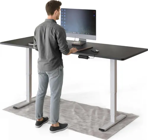 DESKSPACE PRO Plus Elektrisch höhenverstellbarer Schreibtisch 200x80 cm - Schwarz/Weiß mit Memory-Funktion - Vielseitiger Stehtisch für Büro und Homeoffice: Der elektrisch höhenverstellbare Schreibtisch fördert Komfort und Produktivität. Mit leiser Motorentechnologie und programmierbaren Höhen für individuelles Arbeiten.