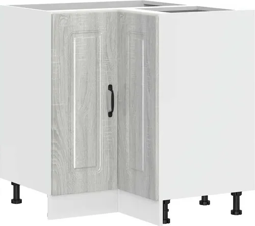 vidaXL Küchen-Eckunterschrank Kalmar Grau Sonoma Holzwerkstoff - Küchenunterschrank mit verstellbaren Füßen für optimale Anpassung, bietet viel Stauraum und ist aus robustem Holzwerkstoff für Langlebigkeit und Pflegeleichtigkeit.