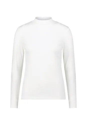 zero Damen Langarmshirt mit Stehkragen 34, Offwhite