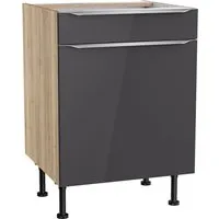 Optifit Unterschrank Linus, 60 cm, anthrazit glänzend