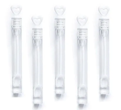 48x Seifenblasen Röhrchen Weiß mit Herz Wedding Bubbles Hochzeit Mitbringsel Dekoration