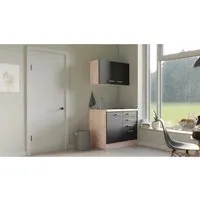 Produktbild Flex-Well Exclusiv Miniküche Lara 100 cm Anthrazit - San Remo Eiche
