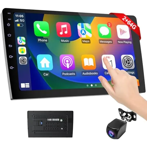 Haudio 9 Zoll 2 DIN Autoradio Bildschirm,Wireless CarPlay & Android Auto | Android 13 system, wireless CarPlay & Android Auto, rear view camera, mirror link, Bluetooth 5.0, voice control