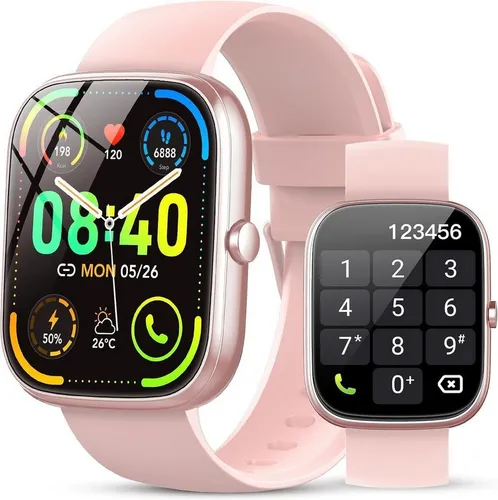 Homailida Smartwatch 1.47 Zoll Bluetooth Anrufe Fitness Uhr Damen