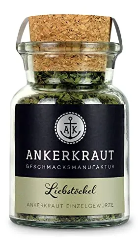 Ankerkraut Liebstöckel, Gewürz, getrocknet und gerebelt, 15g im Korkenglas