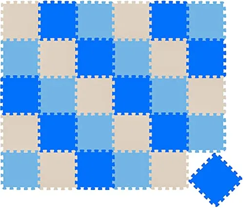 LittleTom 27 Teile Spielmatte - Kuschelweiche Puzzlematte für Babys - Puzzlematten für Kinder ab Null, extra isolierend und weich, ideal für kalte Böden. 100% weichmacherfrei und allergikerfreundlich.
