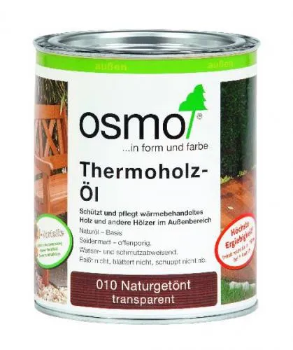 Osmo Thermoholz-Öl Naturgetönt 0,75 l - 11500043 - Hochwertiges Thermoholz-Öl in Naturtönung, ideal für die Pflege und den Schutz von Holzoberflächen. Einfach aufzutragen und sorgt für ein ansprechendes Finish.