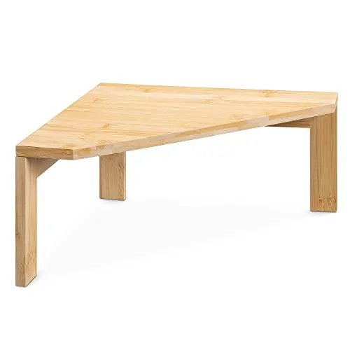 Eckregal aus Bambus - 1 Ebene für Küche, Bad & Büro - Regale & Aufbewahrung: Stilvolles und platzsparendes Bambusregal, ideal für jede Ecke und sorgt für Ordnung in Ihrem Zuhause.
