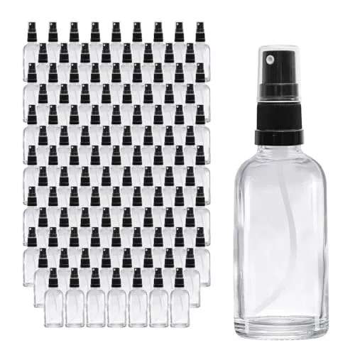 Oputec 143 x 30 ml Sprühflaschen aus Glas mit Zerstäuber - Großpackung - Praktische Klarglasflaschen mit feinem Sprühkopf für gleichmäßigen Nebel. Hygienisch und spülmaschinengeeignet, ideal für unterwegs. Perfekt für die sichere Aufbewahrung verschiedener Flüssigkeiten.
