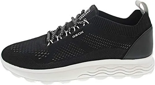 Geox U Spherica A Sneakers für Herren, Schwarz, 40 EU - Herren-Sneaker aus hochwertigem Wildleder mit flachem Absatz und bequemem Gummiverschluss, ideal für den Alltag.
