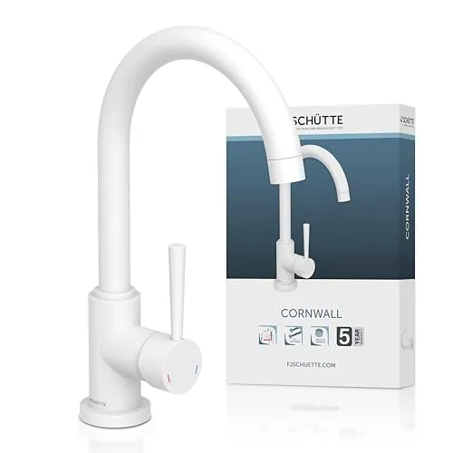 SCHÜTTE 79161 Küchenarmatur CORNWALL - Armaturen mit 360° schwenkbarem Wasserhahn für flexibles Arbeiten in der Küche. Energiesparende Cold-Start-Funktion reduziert Kosten und Brühgefahr.