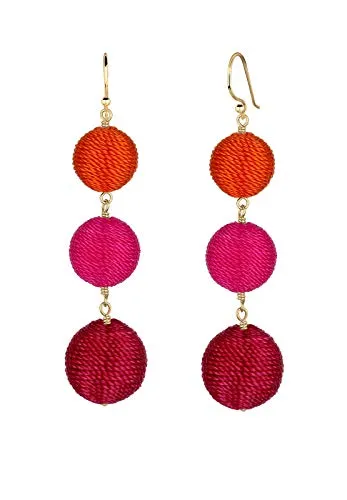 Elli Ohrringe Ohrhänger Kugel Bunt Geo Multicolor 925 Silber - Ohrringe für Damen, trendige Kugel Ohrhänger aus 925 Sterling Silber, handgefertigt und anlaufgeschützt, ideal für jedes Outfit und perfekte Geschenkidee.