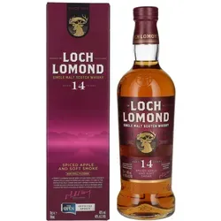 Loch Lomond 14 Jahre Spiced Apple & Soft Smoke 700ml - Whisky mit 46% Vol., 14 Jahre gereift, bietet ein einzigartiges Geschmacksprofil von gewürzten Äpfeln und sanftem Rauch - ein Genuss für Kenner.