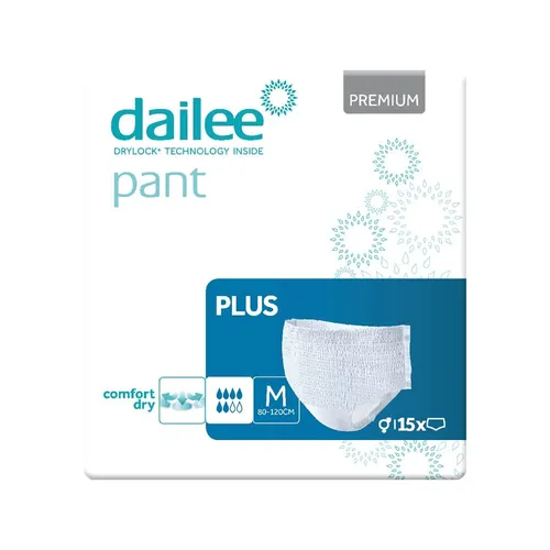 Dailee Pant Premium Plus M, 90 Stück - Inkontinenzhilfen, hochwertige Inkontinenzhosen mit mittlerer bis starker Saugfähigkeit für optimalen Schutz und Komfort, ideal für Unisex-Nutzung.