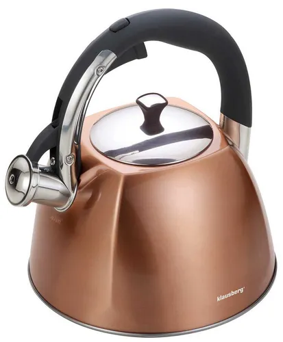 Klausberg 3L Wasserkocher Flötenkessel KB-7202 - Edelstahl Teekessel mit ergonomischem Griff, ideal für alle Herdarten – perfekt für Teeliebhaber und komfortables Kochen!