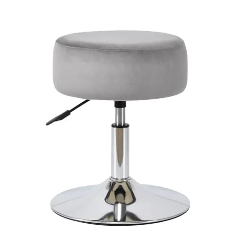 Duhome Höhenverstellbarer Drehhocker aus Samt - Barhocker mit komfortabler Polsterung, individuell einstellbarer Sitzhöhe und rutschfestem Sockel für mehr Stabilität - ideal für Büro, Schlafzimmer und Wohnzimmer.