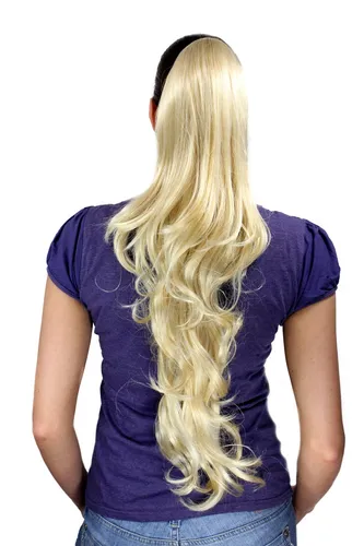 Produktbild Haarteil/Zopf hellblond sehr lang gewellt mit Butterflyclip ca. 70 cm T117-611