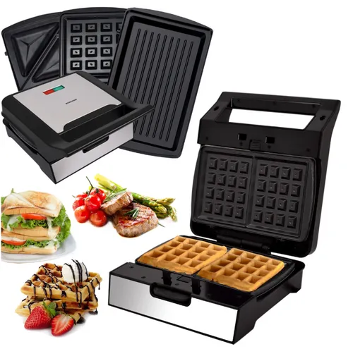 Syntrox Germany Gusto-3in1 Waffelmaker Sandwichmaker Kontaktgrill