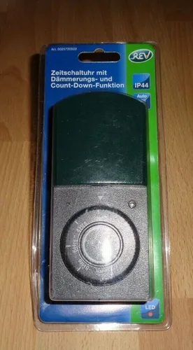 REV Aussenzeitschaltuhr,Zeitschaltuhr,analog,mit Dämmerungsfunktion,Countd.,NEU