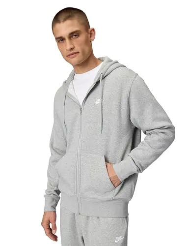 Nike Sweatjacke Club Bb Full-Zip grau XS (40/42) - Sportliche Sweatjacke aus hochwertiger Baumwoll-Mischung, ideal für Tennis und Freizeit. Bequem und stylisch, perfekt für aktive Tage.