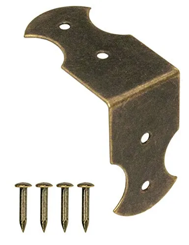 FUXXER 40x Winkel-Verbinder Metall Antik-Vintage Messing für Möbel & Truhen 23x13mm Bronze