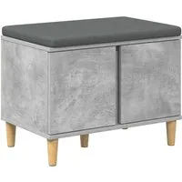 vidaXL Flurbank mit Kissen Betongrau 60 x 38 x 46 cm - Moderne Flurbank für den Innenbereich mit großzügigem Stauraum und bequemem Kissen. Ideal für Flure, vereint elegantes Design mit praktischer Funktionalität. Pflegeleichter Bezug und stabile Konstruktion für dauerhaften Einsatz.