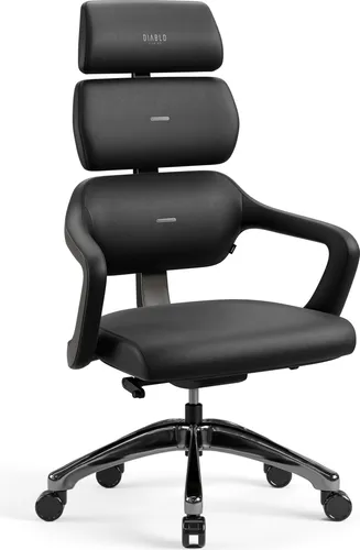 Diablo Bürostuhl Ergonomisch V-Modular | Verstellbarer Schreibtischstuhl mit abnehmbarer Kopfstütze - Bürostühle mit modularer Rückenlehne für individuelle Anpassung und optimalen Komfort im Büro oder Home Office. Genießen Sie ergonomisches Design und hochwertige Materialien für langanhaltenden Sitzkomfort.