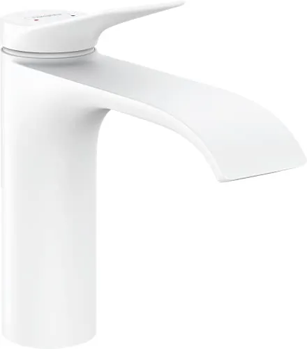 hansgrohe Vivenis Einhebel-Waschtischarmatur 110 75020000 - Waschtischarmatur in elegantem weiß matt, mit AirPower-Technologie für spritzfreien Wasserstrahl und Temperaturbegrenzung für Sicherheit.