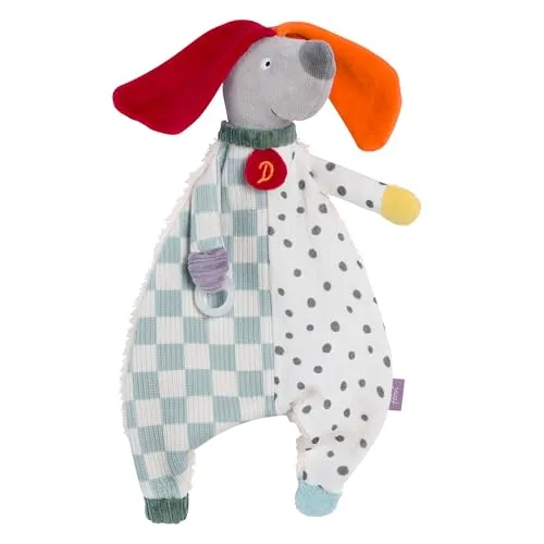 Fehn Schmusetuch Hund – Spielkamerad und Stofftier-Schnuffeltuch aus Baumwolle – mit Schnuller-Befestigung – für Babys und Kleinkinder ab 0+ Monaten