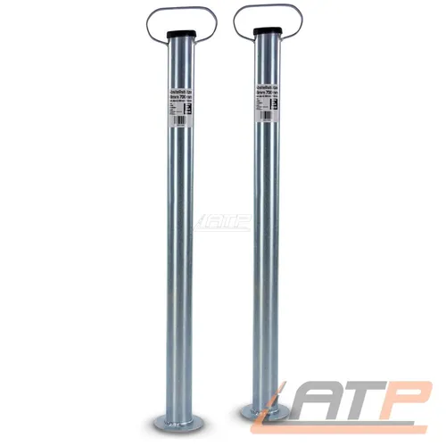 2x ENVA ABSTELLSTÜTZE STÜTZFUSS ANHÄNGER STÜTZE ROHRSTÜTZE Ø48mm 700mm 300kg