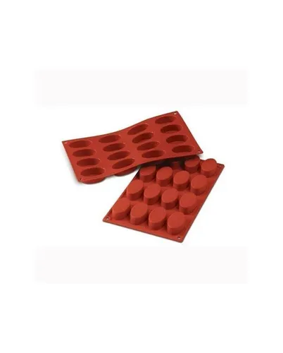 Silikonform Muffinbackform Törtchen oval 16er 5,5x3,3cm H 2cm Silikon Silikomart