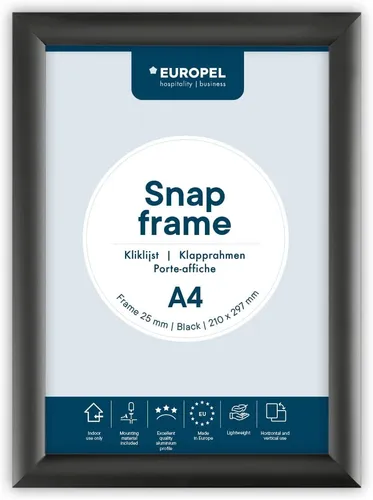 EUROPEL Plakatrahmen DIN A4 25 mm schwarz