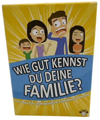 Wie gut kennst du Deine Familie Moose Games Quiz Kartenspiel OVP BESCHÄDIGT