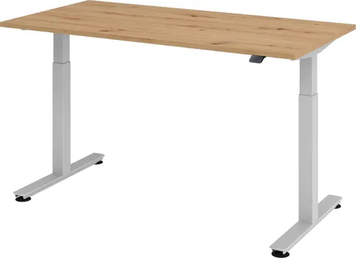 bümö Elektrisch Höhenverstellbarer Schreibtisch, Wildeiche, 160x80 cm - Ergonomischer Kinderschreibtisch mit stufenlos einstellbarer Höhe von 71-120 cm, ideal für wachsende Kinder und flexible Nutzung im Arbeitszimmer.