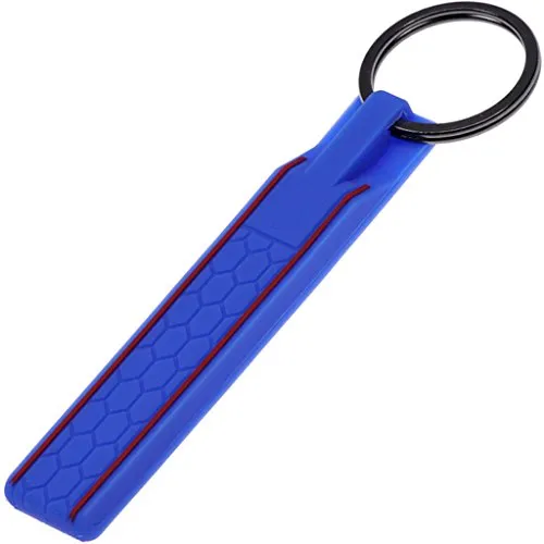 Schlüssel Anhänger Key Tag Silikon Blau im Wabe Design für VW SEAT Skoda
