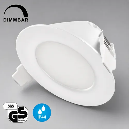 LED Einbaustrahler, Deckenleuchte, Ultra flach IP44 6W 2700K 