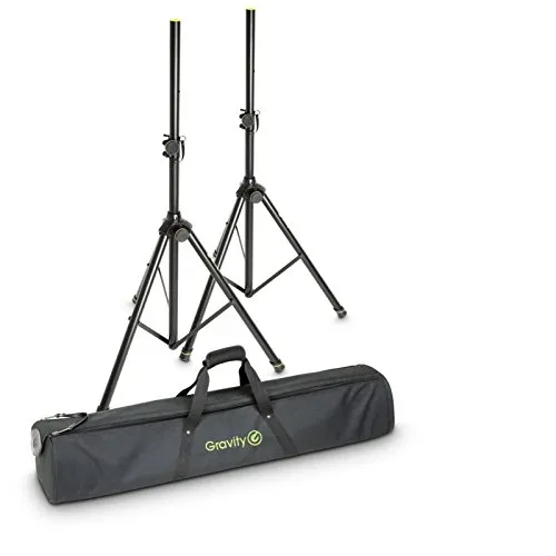 Gravity SS 5211 B Boxenständer Set 1 - Sonstiges DJ-Zubehör – Set aus 2 stabilen Boxenständern mit Transporttasche, ideal für mobile DJs und Veranstaltungen, extrem standfest und leicht zu transportieren.