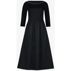 zero Damen Midikleid A-Linie mit Nieten 44, Patch BlackBlack - Freizeitkleid für Damen in A-Linie, mit trendigen Nieten und dreiviertel Ärmeln, ideal für besondere Anlässe oder den Alltag.