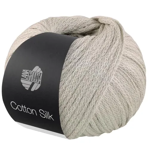 LANA GROSSA Cotton Silk | Edles Effektgarn aus Maulbeerseide gefüllt mit Baumwolle | Handstrickgarn aus 70% Baumwolle & 30% Seide | 50g Wolle zum Stricken & Häkeln | 140m Garn FB 14